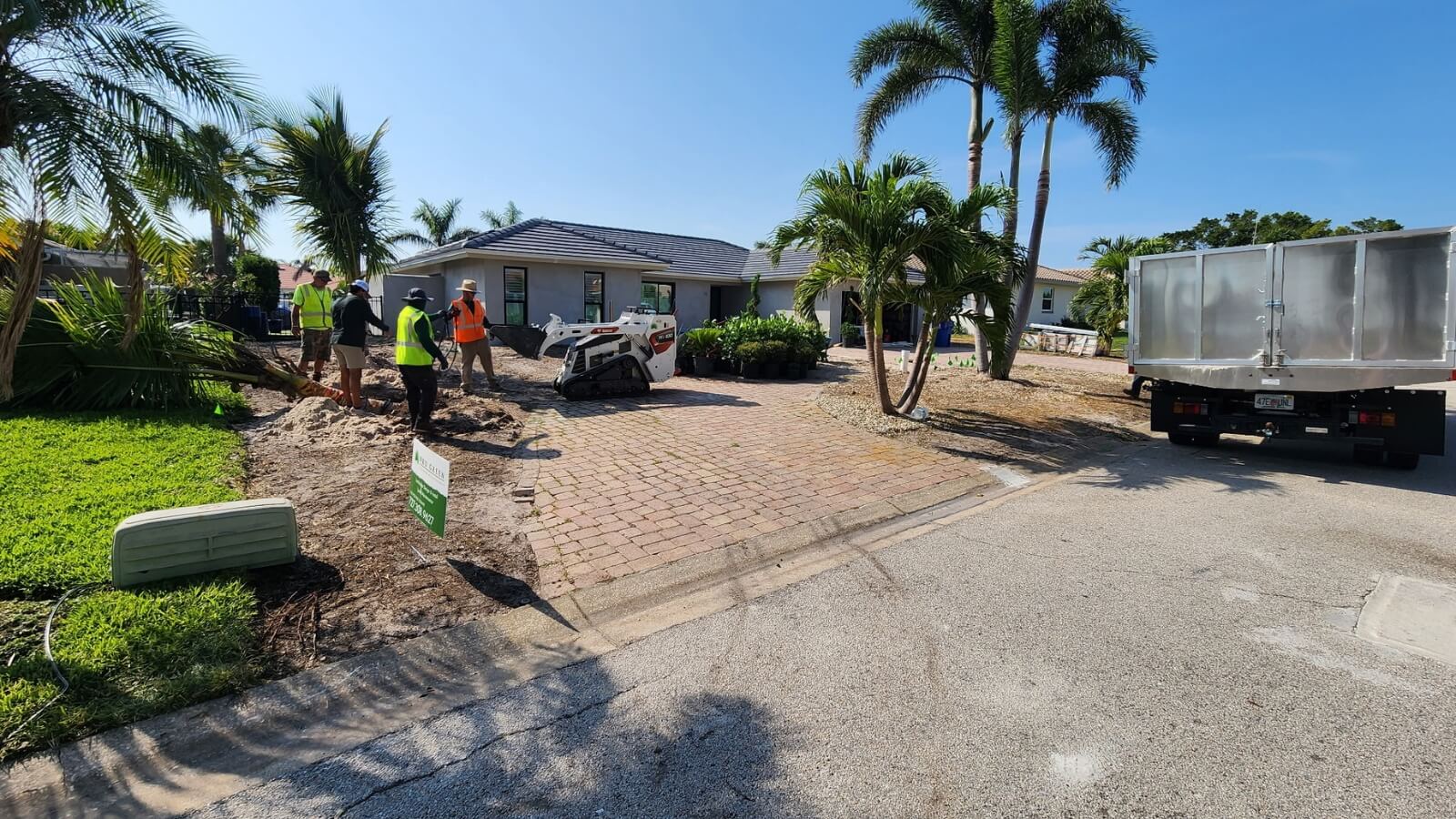 driveway landscaping in progress
