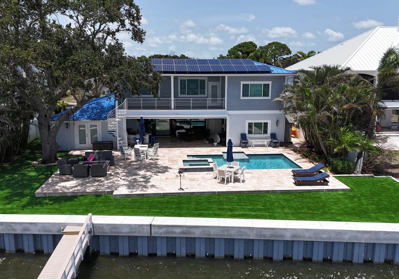 Landscape Aerial View Residential Home
