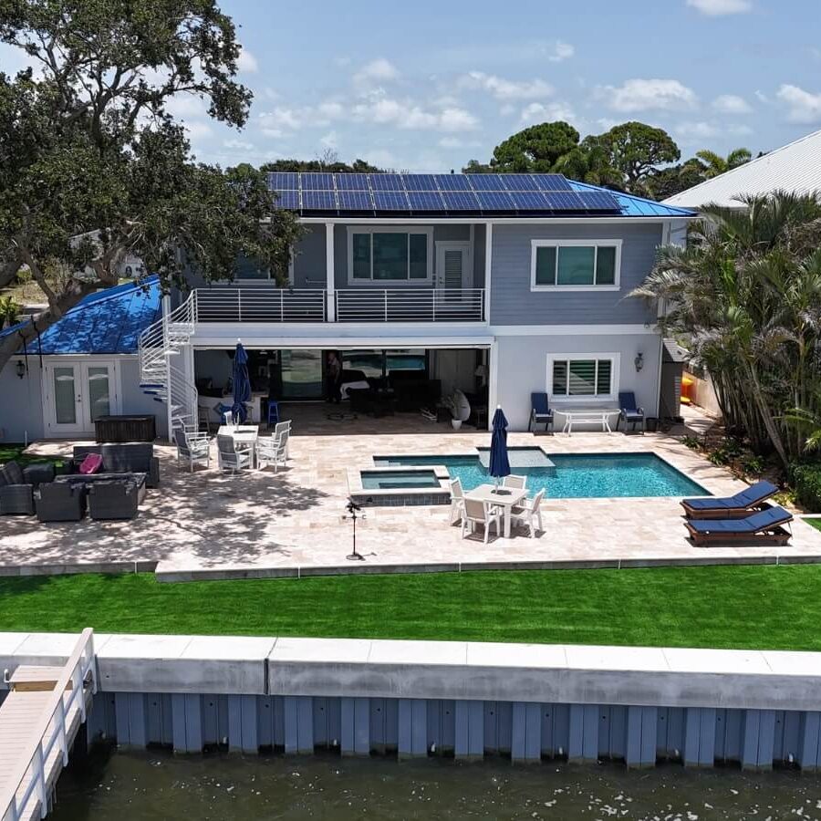 Landscape Aerial View Residential Home