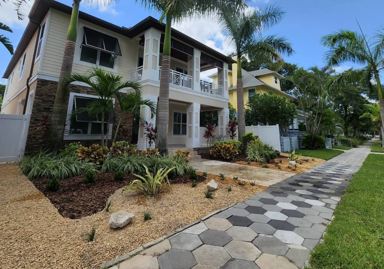 modern home tropical landscape