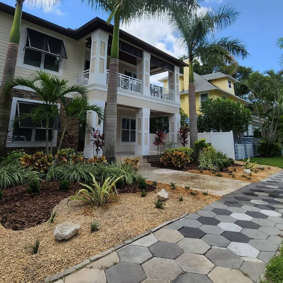 modern home tropical landscape